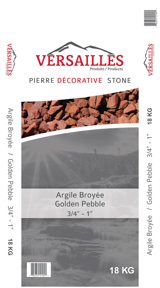 Pierre argile broyé 5/8'' à 1 1/4'' - 18 kg