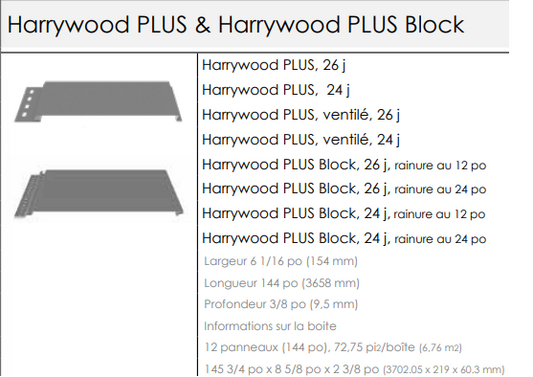 Revêtement Harrywood Plus 24J Ventilé ou non